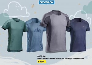 At the foot of Mont Blanc, our team of enthusiasts designed this lightweight, breathable t-shirt for regular mountain walking. It will be really comfortable with its absorbent and moisture wicking qualities. Click on the link below to know more!! https://bit.ly/2V4zooh | Decathlon Sports India | Facebook