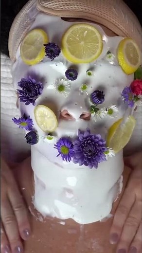Ultimate Spa Glow: Oil Massage with Citrus & Flower Mask! #shorts