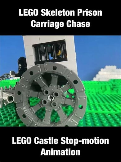 LEGO Castle - Skeleton Prison Carriage Chase #lego #legocastle #legobattle
