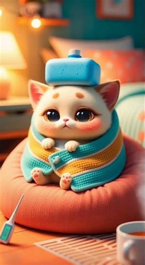 Cute 3D Fever Cat — Adorable & Funny Sick Cat Animation #cat #cats #catlovers #catvideos #viral