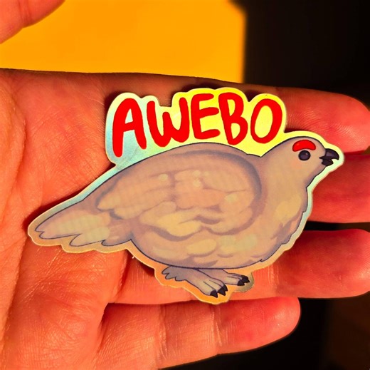 Ptarmigan Bird Awebo Holographic Sticker - Etsy