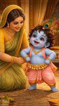 माता यशोदा द्वारा भगवान कृष्ण की कमर में "क्षुद्र घण्टिका" बाँधती थीं #ytshorts #natkhatkanha