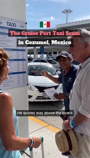 The Cruise Port Taxi Scam in Cozumel, Mexico 🇲🇽 #travelscam #cozumel #cruise