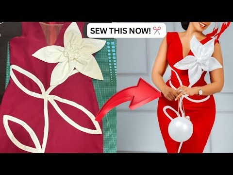 🌸 Easy Leaf Dress Sewing Tutorial | DIY Petal Brooch Step-by-Step.