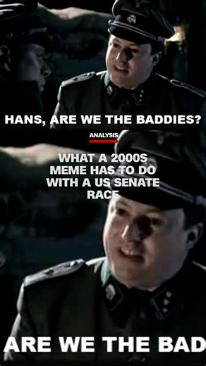 39K views · 242 reactions | CNN's Jake Tapper points out the similarities between Maine Senate candidate Graham Platner's cover-up of his Nazi-linked chest tattoo and a meme from a British comedy show depicting a Nazi soldier realizing the badge on his cap is a symbol of evil. | Analysis | CNN | Facebook