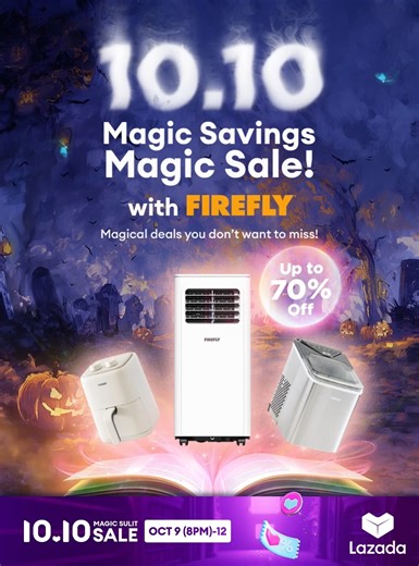 1.7K views · 16 reactions |  Trick or treat? We’ll take the treats. Firefly’s 10.10 sale drops Oct 9, 8PM—score up to ₱1,000 off!  https://s.lazada.com.ph/s.tMPF5 | FIREFLY Lighting | Facebook