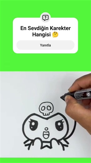 Çok kolay sevimli kuromi resmi çizimi ve boyama videoları #howtodraw #kuromi #kolayçizimler #resim
