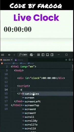 live clock ⌚ tutorial by using coding htmlcss java developer #coding #codingtips #foryou