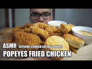 [ASMR Eating Sounds] POPEYES FRIED CHICKEN *Extreme Crunch Sounds *NO TALKING