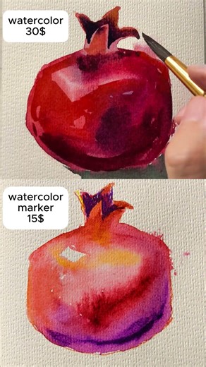 Can watercolor markers replace watercolor? #cheapvsexpensive #watercolor #watercolormarker #art #vs