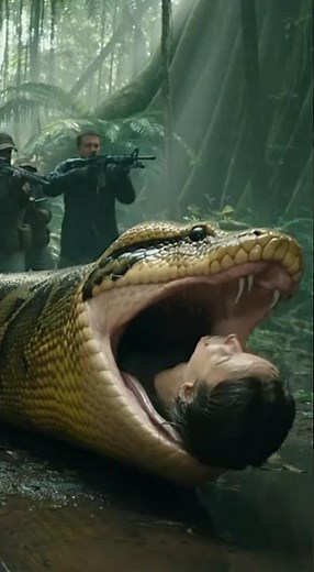 Giant Anaconda Rescue: Fighting to Save the Woman!