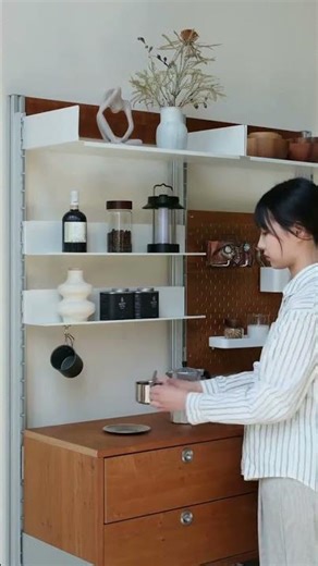 高級感あふれる✨木目×金属キャビネット｜大容量収納で美しく整う#cabinet #家具紹介 #shorts #homedecor