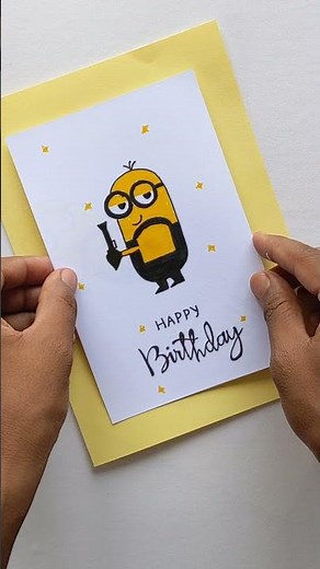 Minion Birthday Card | DIY Kids Birthday Card Ideas | Minion Birthday Card for Kids | Dinesh Arts