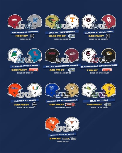 Saturday slate. 🗓️ Week 4 | Southeastern Conference