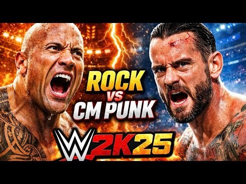 The Rock vs CM Punk 💥 Brutal Match | WWE 2K25 Gameplay | #wwe #therock #gaming #gameplay #games