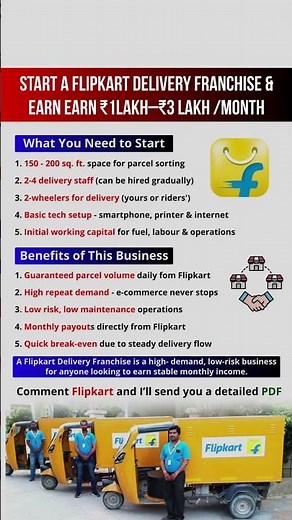 Start a Flipkart Delivery Franchise 🚚💼 | Earn ₹1–3 Lakh/Month