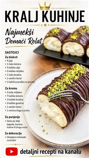 Najmekši Domaci Rolat👇RECEPT U OPISU👇