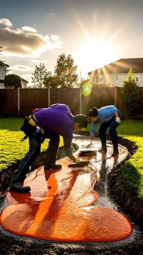 Backyard Epoxy Path Build in 8 Seconds! Stunning Marbled Makeover #timelapse #DIY #epoxy