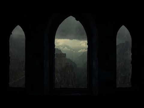 4K Medieval Castle Window View | Heavy Rain Sound to Help You Sleep and Relax