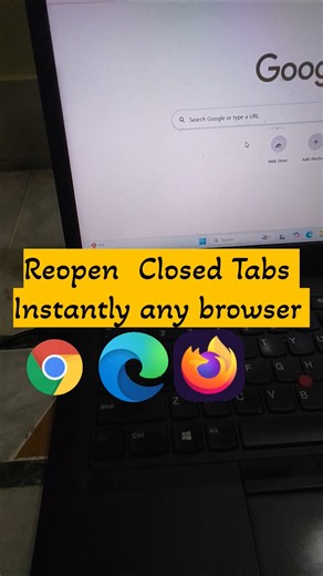 browser shortcut Reopen Closed Tabs Instantly#computer #tricks