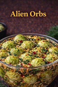 These “Alien Orbs” will SHOCK you… crunchy, tangy pickled Brussels sprouts you can’t stop eating 👽🥬 Alien Orbs (Pickled Brussels Sprouts) Ingredients • 1 lb Brussels sprouts, trimmed • 1 1/2 cups white vinegar • 1 1/2 cups water • 2 tbsp kosher salt • 3 cloves garlic, smashed • 1 tsp red pepper flakes • 1 tsp mustard seeds • 1 tsp coriander seeds • 1/2 tsp black peppercorns • 2 tbsp fresh dill, chopped Directions 1. Bring a pot of salted water to a boil. Add Brussels sprouts and blanch for 2–3