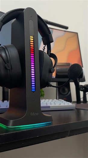 El stand para auriculares que puede transformar tu setup gamer😏 #pcgamer #headsets #fifine #setup