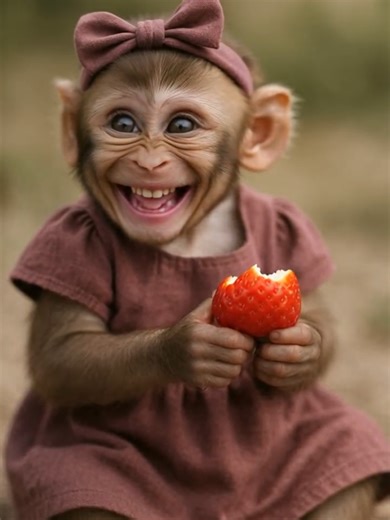 #creatersearchingsight #monkeybaby #cute #smile #eating #strawberry #mini #minimono #goviral #fyp