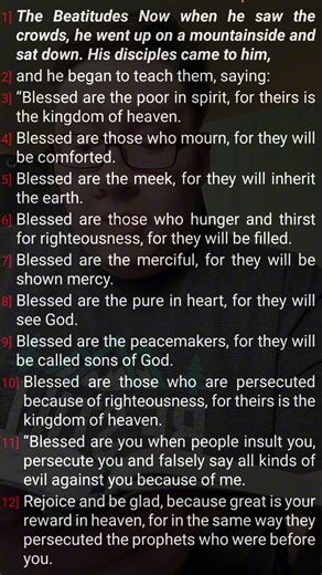 Matthew 5, verses 1 through 12 - Daily Bible Read #biblestudy