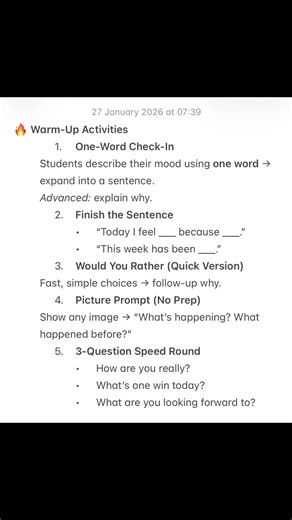 Online ESL Teacher Activities #esllessons #warmup #EnglishLessons #ESL