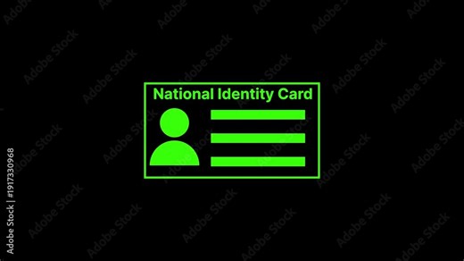 Id card icon with a person for identification purposes with user profile.Id card icon employee badge, driver license and staff identification concept.