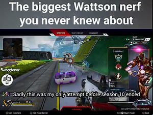 220K views · 1.7K reactions | • The biggest Wattson nerf you never knew about • • 1min of Useless Information about Apex Legends • • Epic skynade to stop the wraith from killing me • Follow @ApexLegendsMeme or I'll delete your Apex account  #ApexLegends | Apex Legends Meme | Facebook