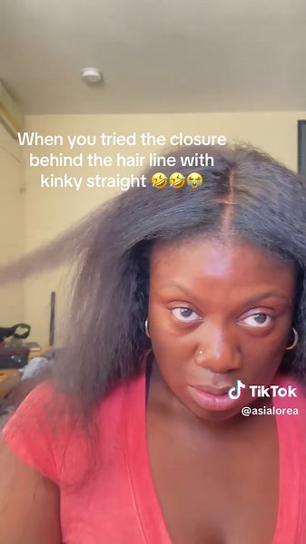 Kinky Straight Wig Closure Behind Hairline Fail