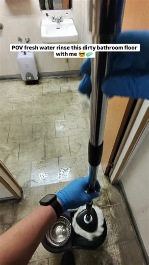 POV fresh water rinse this dirty industrial bathroom floor with me after wet mopping with odoban neutral floor cleaner, and scrubbing with ryobi scrubber 😎🧼 #clean #cleaning #cleaningpov #dirtywaterdump #mopping #metaraybans #cleantok #cleaningbusiness #cleaningasmr #wetmop #scrubbing #scrubbingasmr #cleaningaccount #floorscrubber #industrialcleaning #commercialcleaning #fblifestyle | Brandon The Cleaner