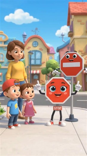 🚦 Learn Road Signs for Kids | STOP, NO ENTRY & SCHOOL ZONE | Traffic Safety Song 🎵 #kids #viral