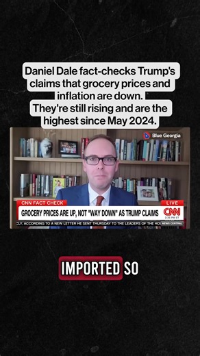 16K views · 621 reactions | Daniel Dale fact-checks Trump's claims that grocery prices and inflation are down. They're still rising and are the highest since May 2024. - Grocery prices rose from August to September - Rose 0.6% from July to August (biggest jump in 3 years) - Prices are up 2.7% year over year. - 1.4% happened since January - Consumer prices are up 2.4% since January - Up ~3% year over year Reasons: Labor crackdown and tariffs. | Blue Georgia | Facebook