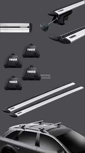 CROSS BAR Thule Evo Raised Rail + wing Bar Evo - for roofrail model terangkat