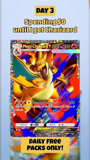 SHINY PULL✨Spending $0 Until I Get Charizard! (Day 3)🔥 Pokemon Pocket #shorts #pokemontcg