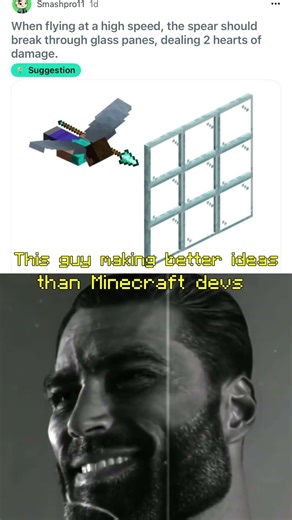 Spear Breaking Glass is Actually Genius #minecraft #gamedesign