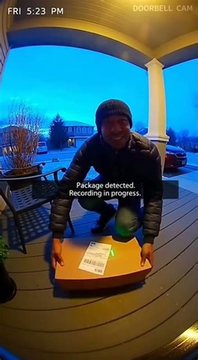 Neighbor Confronts Porch Pirate Before Blue Smoke Bomb Trap Explodes