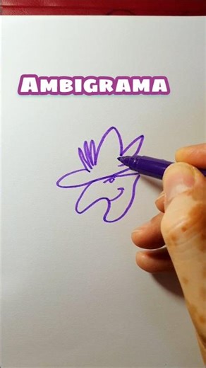 AMBIGRAMA de bruja 🧙‍♀️ #drawing #art #dibujo #shorts #funny #juego #ambigram #videoshorts