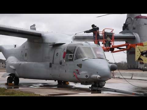 Bell-Boeing CV-22 Osprey Aircraft Move at the National Museum of the U.S. Air Force