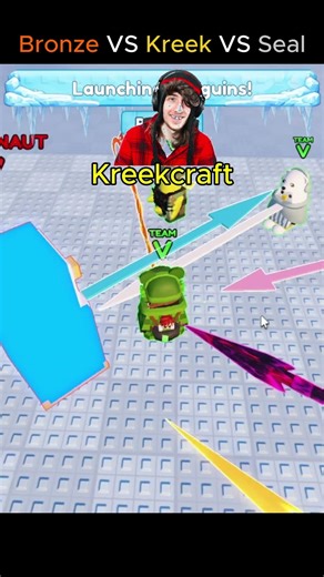Bronze VS Kreekcraft VS Sealguin #roblox #knockout #shorts