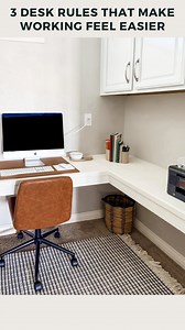 Less visual noise, more brain space! • Clear surface = fewer distractions stealing your attention • If you don’t touch it weekly, it doesn’t stay here • One home for papers so they don’t slowly take over your life Simple rules. Easier workdays. Save this for your next reset. | Somewhat Simple