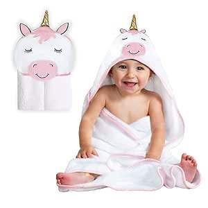 Mother's Choice Baby Hooded Towel - Large Size, Cotton, Ultra-Soft & Absorbent Bath Towel for Newborns, Infants, Toddlers, Boys & Girls with Animal Hood (Unicorn)