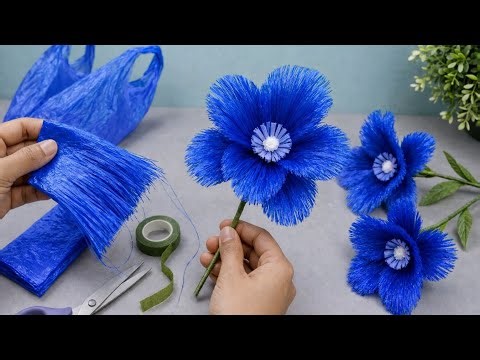 How to make flower with Carry Bags || Plastic Flower || DIY Craft Ideas