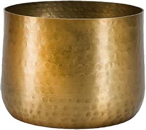 Serene Spaces Living Antique Brass Look Gold Hammered Pots: Stylish Indoor Planter, Decorative Accent for Potted Plants, Gold Flower Vase - Perfect for Weddings or Centerpieces, Small