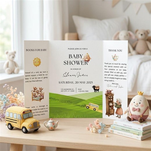 Hey Diddle Diddle Baby Shower Invitation | Printable Nursery Rhyme Invite | Custom Digital Download | Editable Template - Etsy