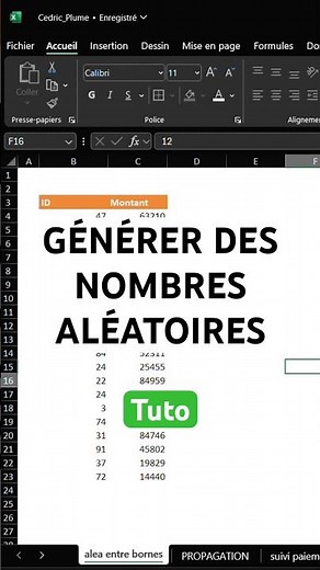 Générer des nombres aléatoires 🚀🎯 #excel #data #finance #exceltips #tutorial