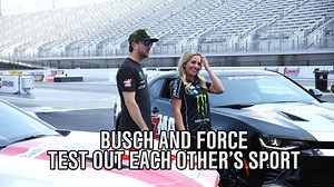 #NASCAR's Kurt Busch met NHRA's Brittany Force at Charlotte Motor Speedway and zMAX DRAGWAY. @TheBuzzer's Daryl Motte was there too. | NASCAR on FOX