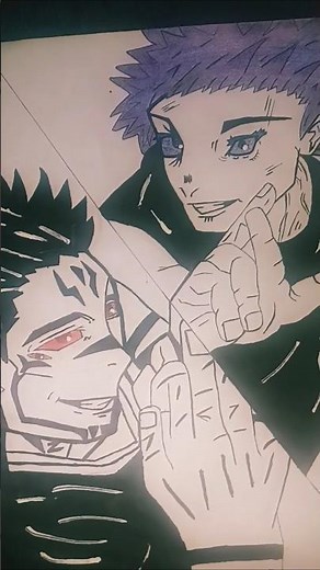 I draw Gojo vs sukuna domain clash 🥶#animedrawing#animeart#anime#jujutsukaisen#gojo#sukuna#shorts